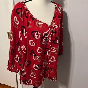 NWOT Ellen Tracy Silky Blouse With wider or balloon sleeves